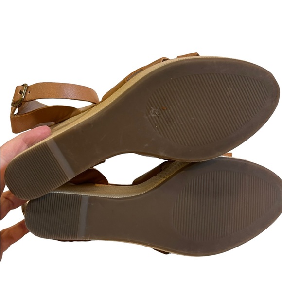 STEVE MADDEN Orlena wedges platform shoes size 8 camel color strapy - Picture 8 of 12